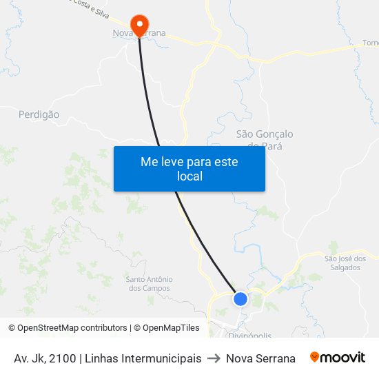 Av. Jk, 2100 | Linhas Intermunicipais to Nova Serrana map