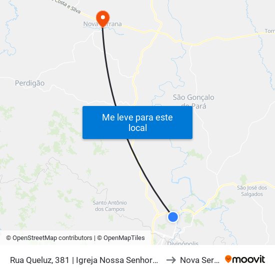 Rua Queluz, 381 | Igreja Nossa Senhora Aparecida to Nova Serrana map
