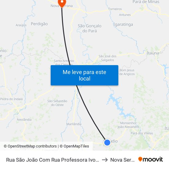 Rua São João Com Rua Professora Ivone Canaan to Nova Serrana map