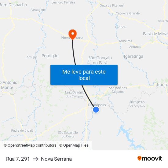 Rua 7, 291 to Nova Serrana map