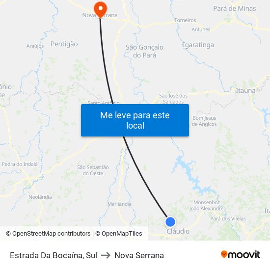 Estrada Da Bocaína, Sul to Nova Serrana map