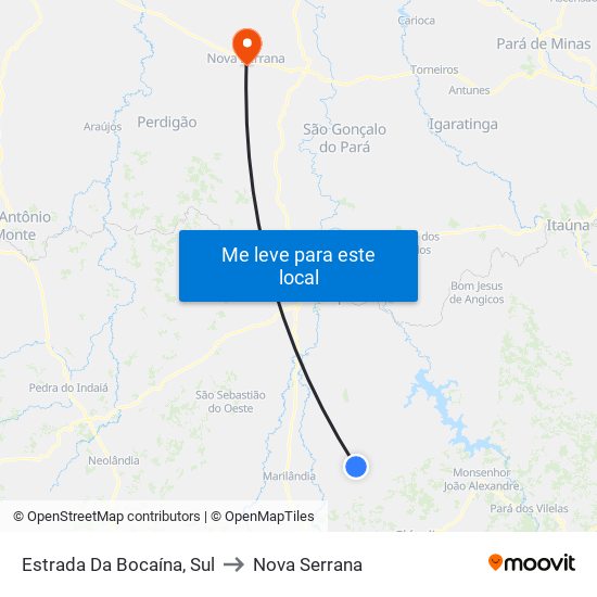 Estrada Da Bocaína, Sul to Nova Serrana map