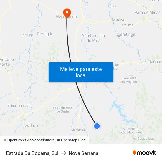 Estrada Da Bocaína, Sul to Nova Serrana map