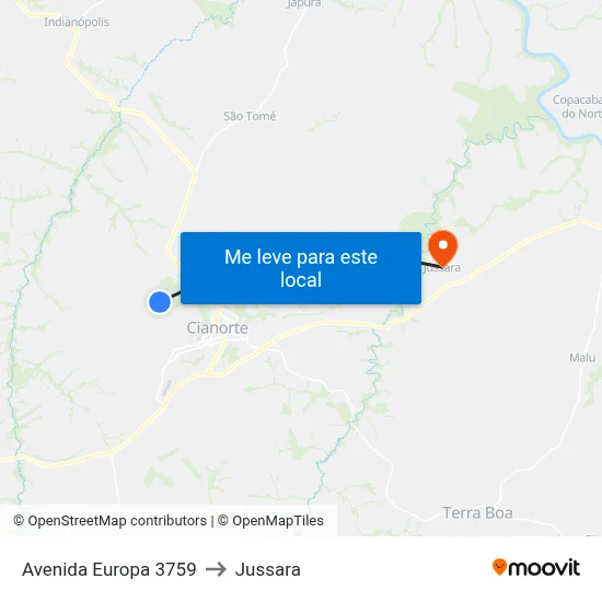 Avenida Europa 3759 to Jussara map