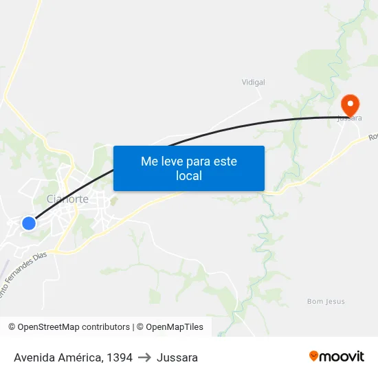 Avenida América, 1394 to Jussara map
