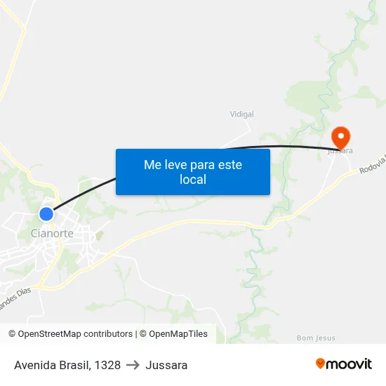 Avenida Brasil, 1328 to Jussara map