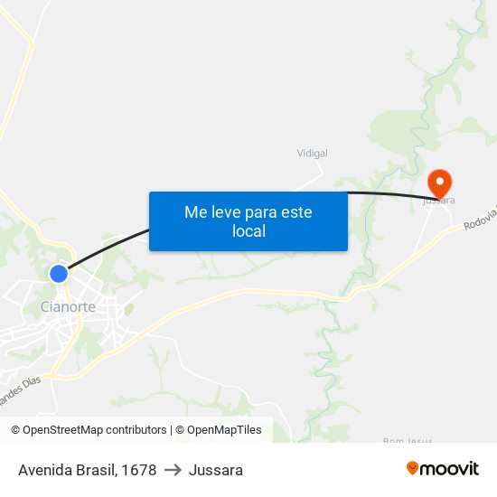 Avenida Brasil, 1678 to Jussara map