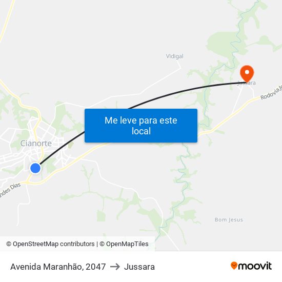 Avenida Maranhão, 2047 to Jussara map