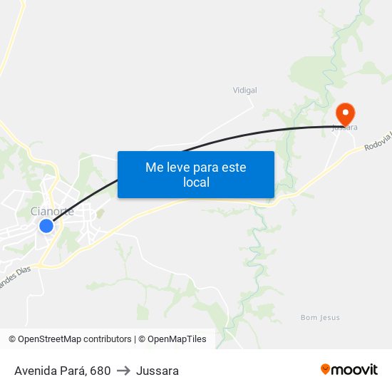 Avenida Pará, 680 to Jussara map
