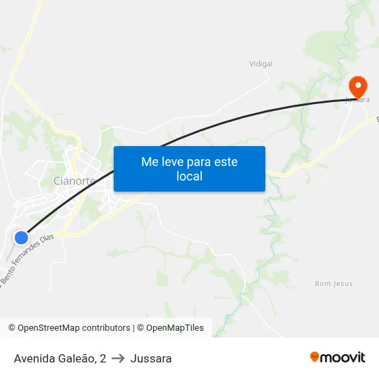 Avenida Galeão, 2 to Jussara map