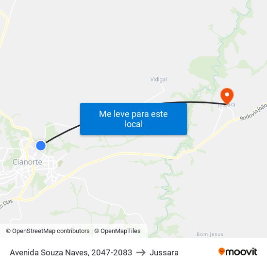 Avenida Souza Naves, 2047-2083 to Jussara map