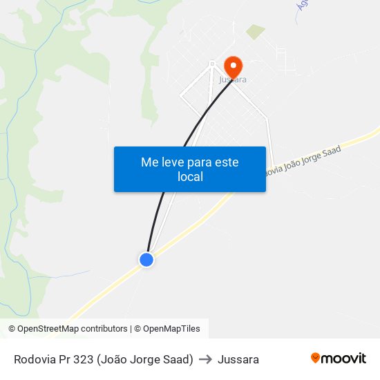 Rodovia Pr 323 (João Jorge Saad) to Jussara map