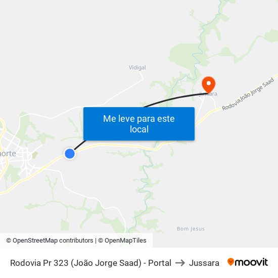 Rodovia Pr 323 (João Jorge Saad) - Portal to Jussara map
