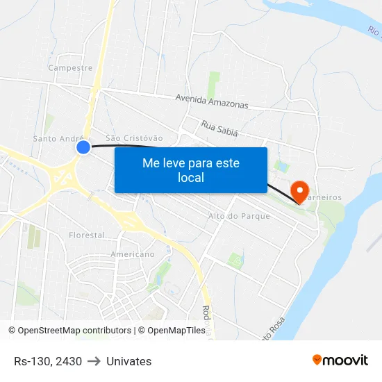 Rs-130, 2430 to Univates map