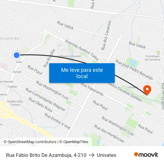 Rua Fábio Brito De Azambuja, 4-210 to Univates map