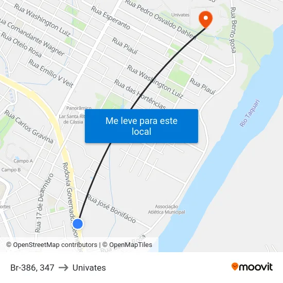 Br-386, 347 to Univates map