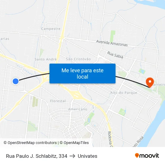 Rua Paulo J. Schlabitz, 334 to Univates map