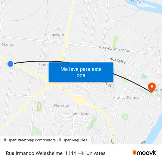 Rua Irmando Weissheime, 1144 to Univates map