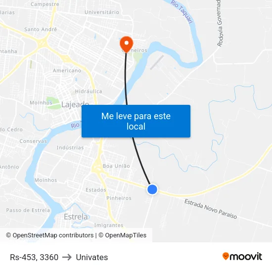 Rs-453, 3360 to Univates map