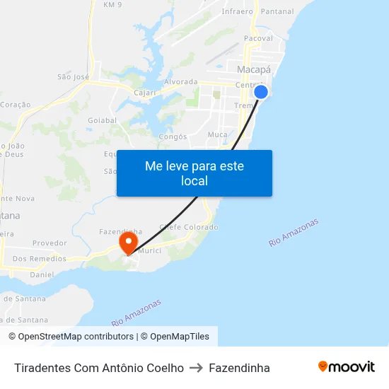 Tiradentes Com Antônio Coelho to Fazendinha map