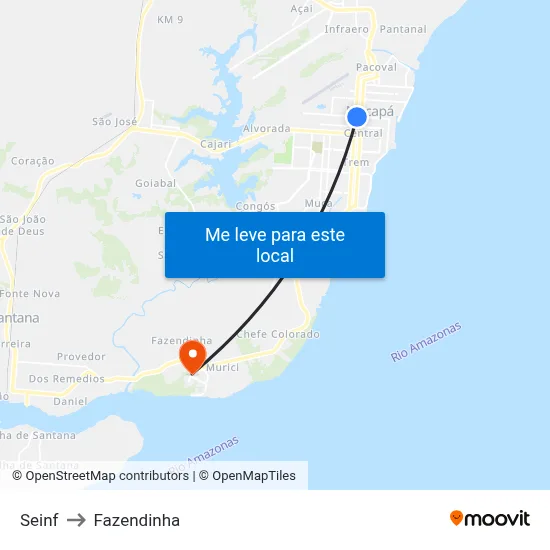 Seinf to Fazendinha map