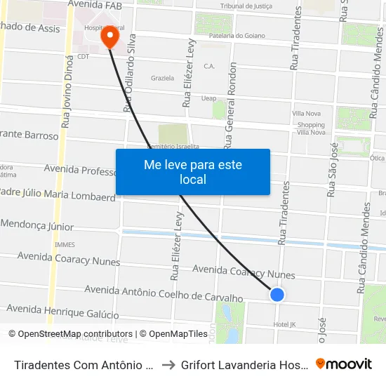 Tiradentes Com Antônio Coelho to Grifort Lavanderia Hospitalar map