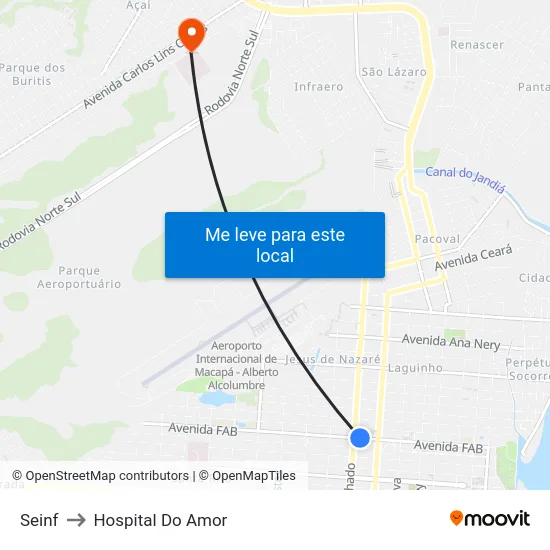 Seinf to Hospital Do Amor map