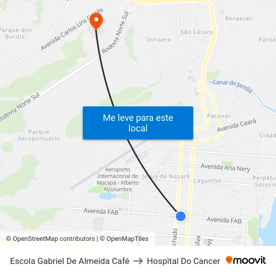 Escola Gabriel De Almeida Café to Hospital Do Cancer map