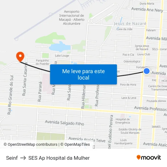 Seinf to SES Ap Hospital da Mulher map