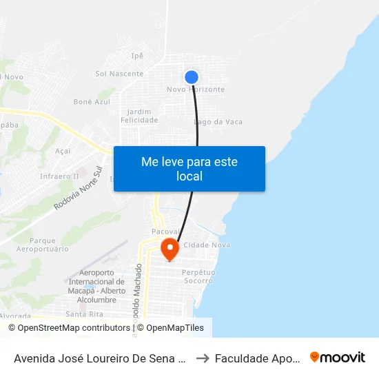 Avenida José Loureiro De Sena 2034 to Faculdade Apoena map
