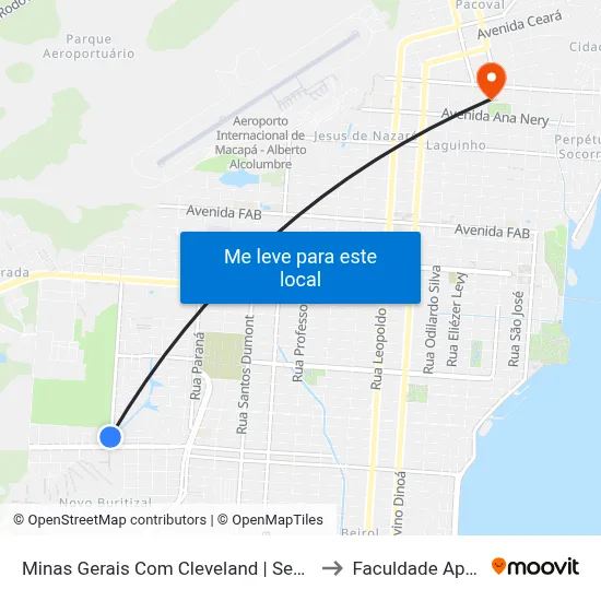 Minas Gerais Com Cleveland | Sentido Sul to Faculdade Apoena map