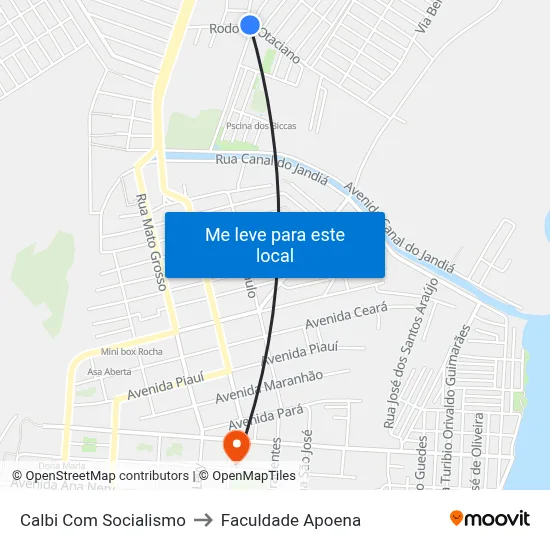 Calbi Com Socialismo to Faculdade Apoena map