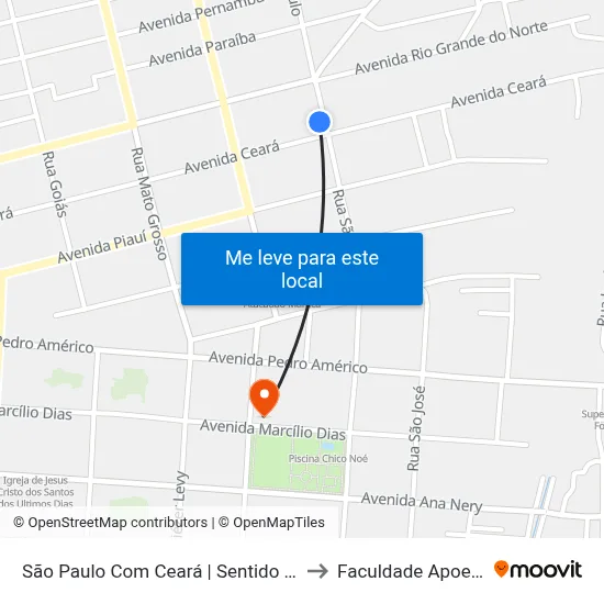 São Paulo Com Ceará | Sentido Sul to Faculdade Apoena map