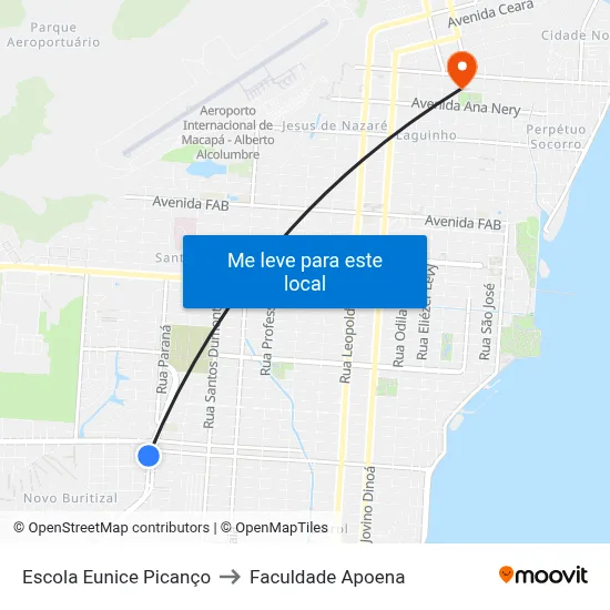 Escola Eunice Picanço to Faculdade Apoena map
