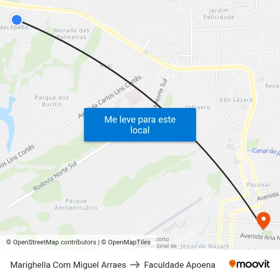 Marighella Com Miguel Arraes to Faculdade Apoena map