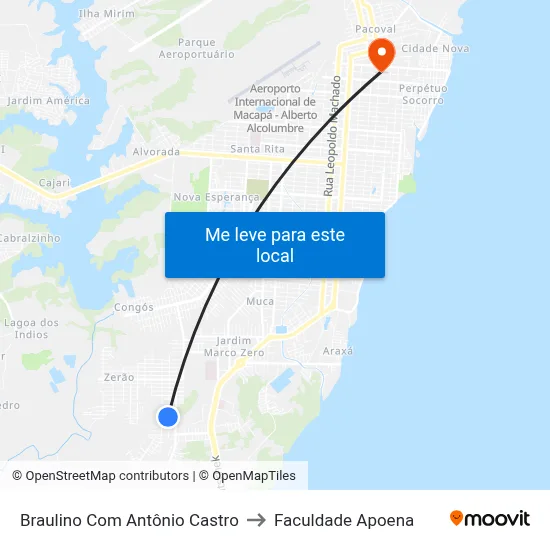 Braulino Com Antônio Castro to Faculdade Apoena map