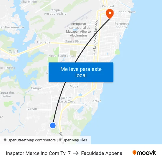 Inspetor Marcelino Com Tv. 7 to Faculdade Apoena map
