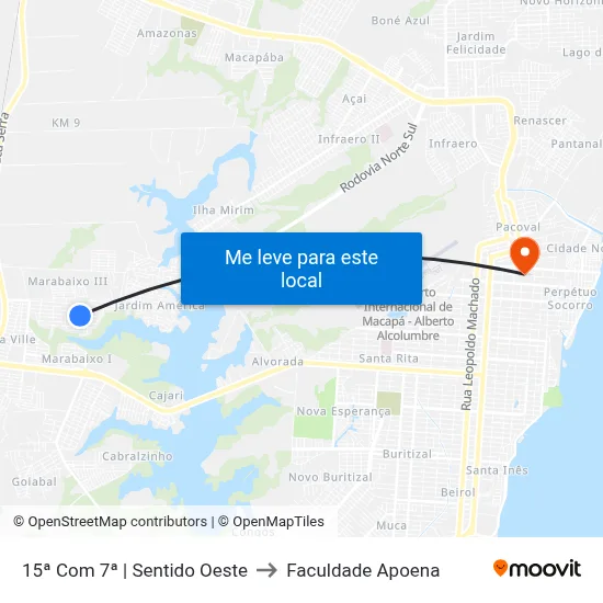 15ª Com 7ª | Sentido Oeste to Faculdade Apoena map
