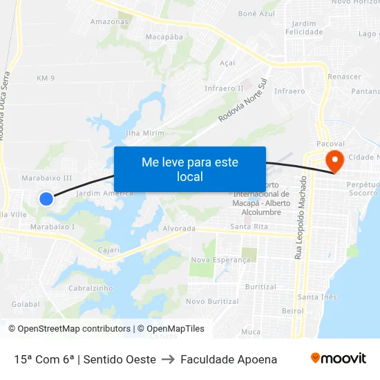 15ª Com 6ª | Sentido Oeste to Faculdade Apoena map