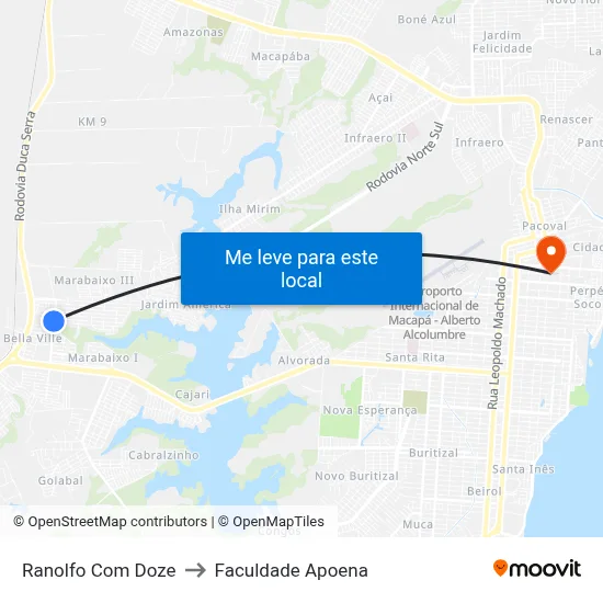 Ranolfo Com Doze to Faculdade Apoena map