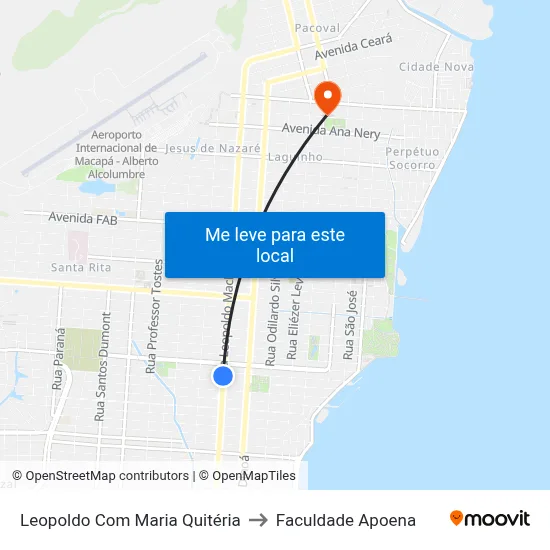 Leopoldo Com Maria Quitéria to Faculdade Apoena map