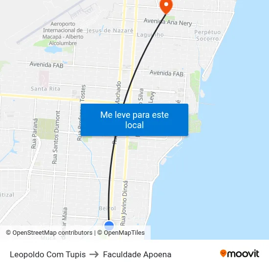 Leopoldo Com Tupis to Faculdade Apoena map
