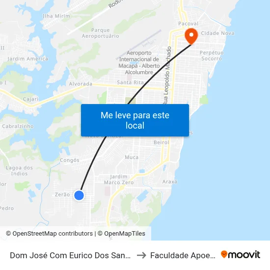 Dom José Com Eurico Dos Santos to Faculdade Apoena map