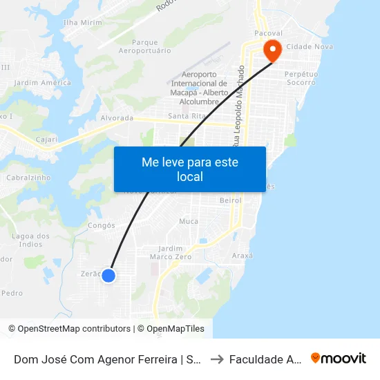 Dom José Com Agenor Ferreira | Sentido Leste to Faculdade Apoena map
