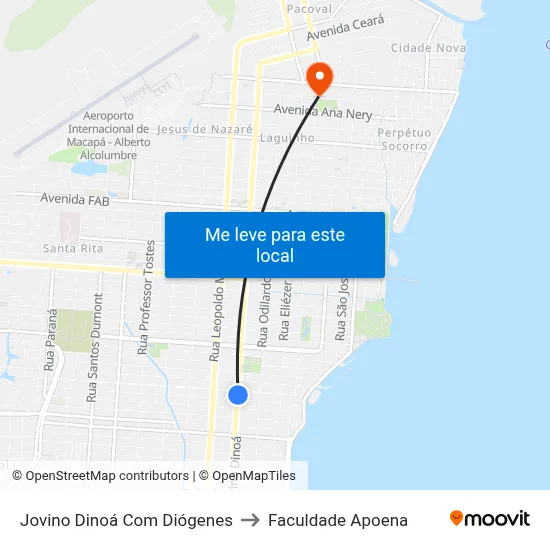 Jovino Dinoá Com Diógenes to Faculdade Apoena map