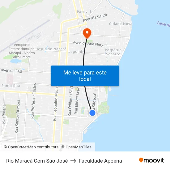 Rio Maracá Com São José to Faculdade Apoena map