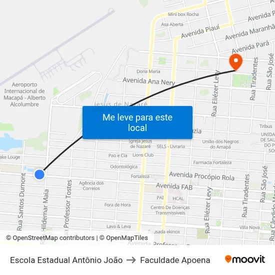 Escola Estadual Antônio João to Faculdade Apoena map