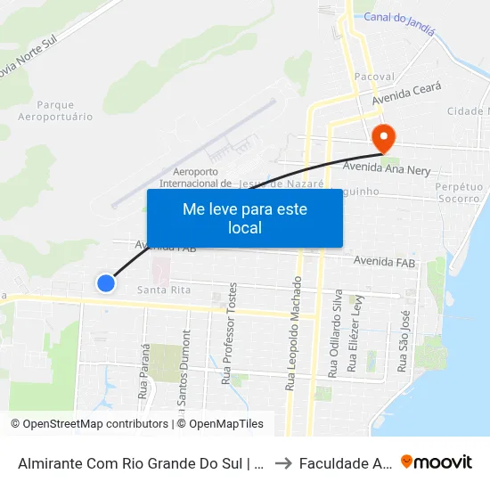 Almirante Com Rio Grande Do Sul | Sentido Oeste to Faculdade Apoena map