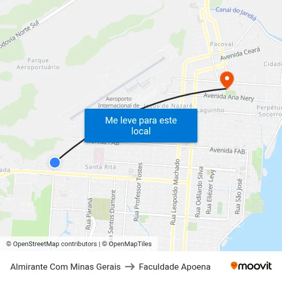 Almirante Com Minas Gerais to Faculdade Apoena map