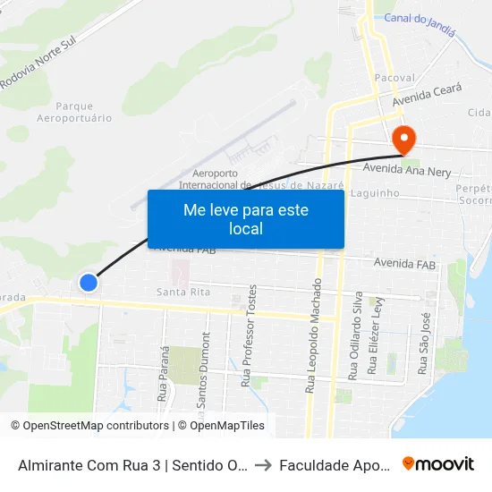 Almirante Com Rua 3 | Sentido Oeste to Faculdade Apoena map